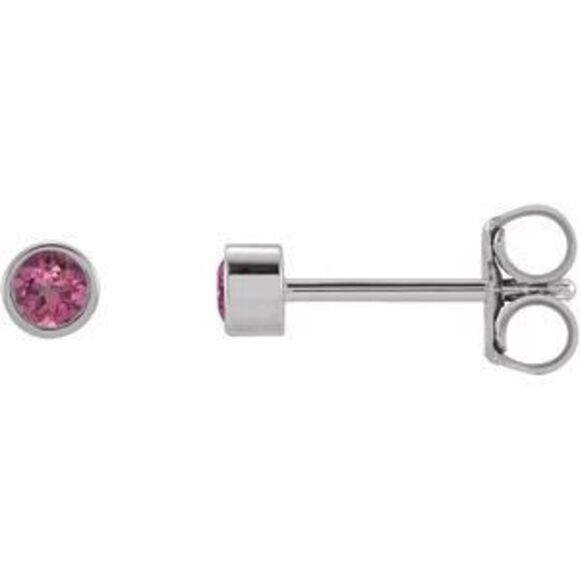 Kazi Luxury 14K Rose Natural Black Onyx Bezel-Set Earrings